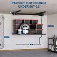 thumbnail image 3 of Overhead Garage Storage Rack, Heavy Duty Adjustable 4x4 ft Ceiling Mounted Storage Racks, 350 Lb Capacity Overhead Garage Storage Rack with Manual Safety Lock for Garage Ceiling Storage, 3 of 7