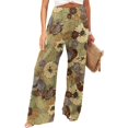 thumbnail image 3 of Women Summer High Waisted Cotton Linen Palazzo Pants Wide Leg Long Lounge High Waist Flowy Toursers with Pockets, 3 of 6