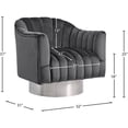 thumbnail image 6 of Meridian Furniture Farrah Grey Velvet Swivel Accent Chair, 6 of 11