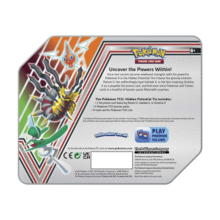 Pokemon Trading Card Game Hidden Potential Giratina V Tin Set [5 Booster  Packs, Foil Promo Card & More]