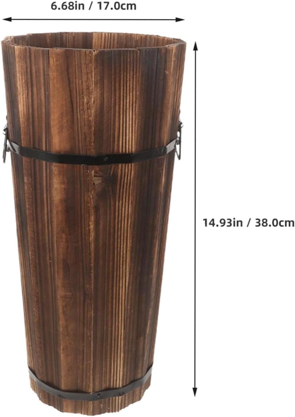 Wooden Umbrella Stand – Multi-Functional Storage Box & Cane Holder, Compact Entryway Organizer with Divider, Elegant Wood Construction for Home Foyer Decor