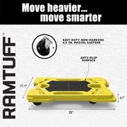 Ramtuff 4 Pack Stackable Storage Container and 4 Pack Connectable Moving Dolly