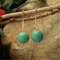 thumbnail image 1 of Betty Rocks BERSTQ10116001LD Long Drop Oval 16mm Round Stabilized Turquoise Earrings, 1 of 1