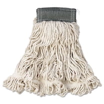 Web Foot Cotton/Synthetic Medium Wet Mop Head with 5 in. Green Headband - White (6/Carton)