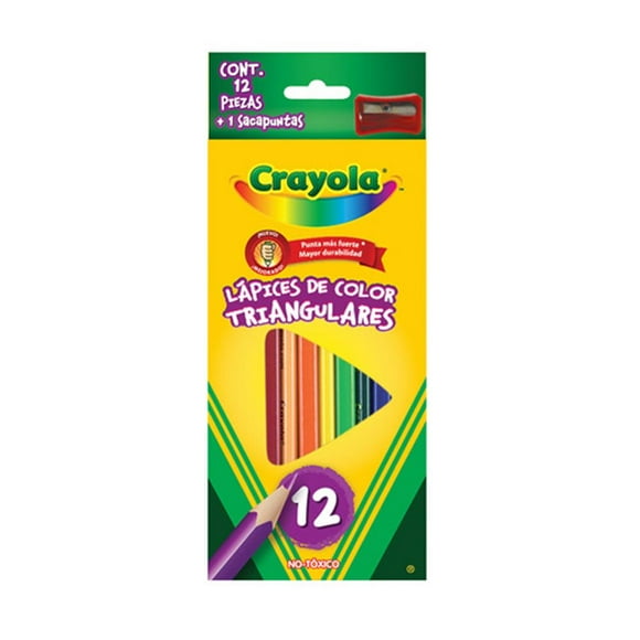 Lápices de colores Crayola triangulares con sacapuntas 13 pzas