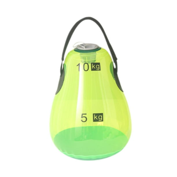 Ejercicio de levantamiento de pesas con pesas rusas llenas de agua. Verde 5kg