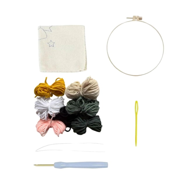 Kit de bordado para principiantes, kit de aguja perforadora, ovejas de animales, herramientas portátiles de dibujos animados para bricolaje,