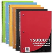 Trailmaker Bulk Notebooks (50 Pack), One Subject Notebooks Wide Ruled, 140 Pages (70 Sheets),Spiral Bulk Notebooks for Kids, School Supplies, Journaling, Note Taking, Students, and Work