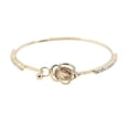 thumbnail image 1 of 1PC Hollow Rose Bangle Inlay Zircon Flower Bracelet Jewelry Gift for Women Girls, 1 of 2