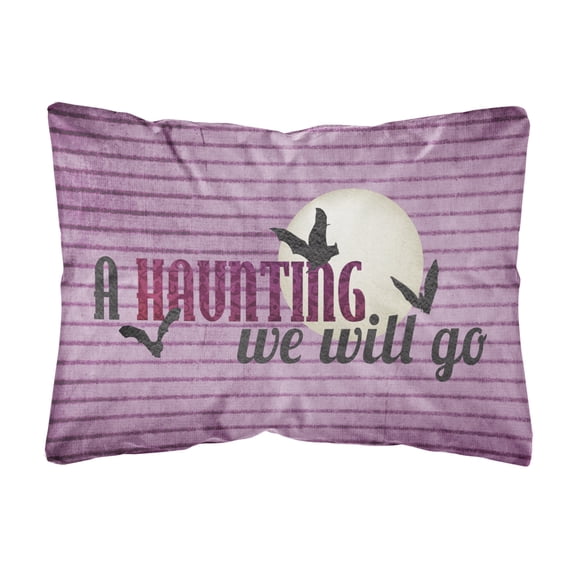 Carolines Treasures SB3015PW1216 A Haunting we will go Halloween   Canvas Fabric Decorative Pillow 12H x16W multicolor