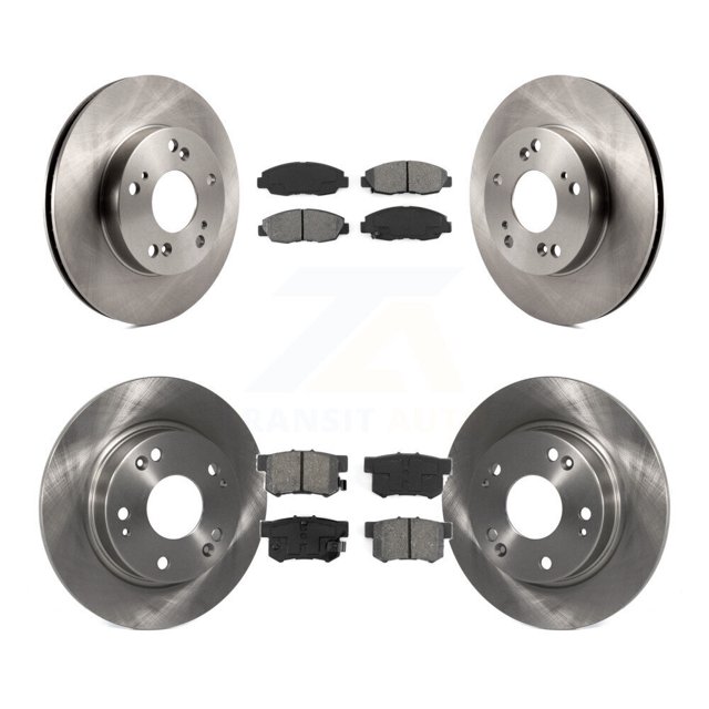 Transit Auto Front Rear Disc Brake Rotors and Semi-Metallic Pads Kit for Car Honda Civic K8S-101468