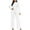 White, variant on Womens Jumpsuits Dressy Women's Trendy Wide Leg Pants Solid Long Sleeve Jumpsuit Long Pants Ankle Pants for Women S-10 Yellow XL