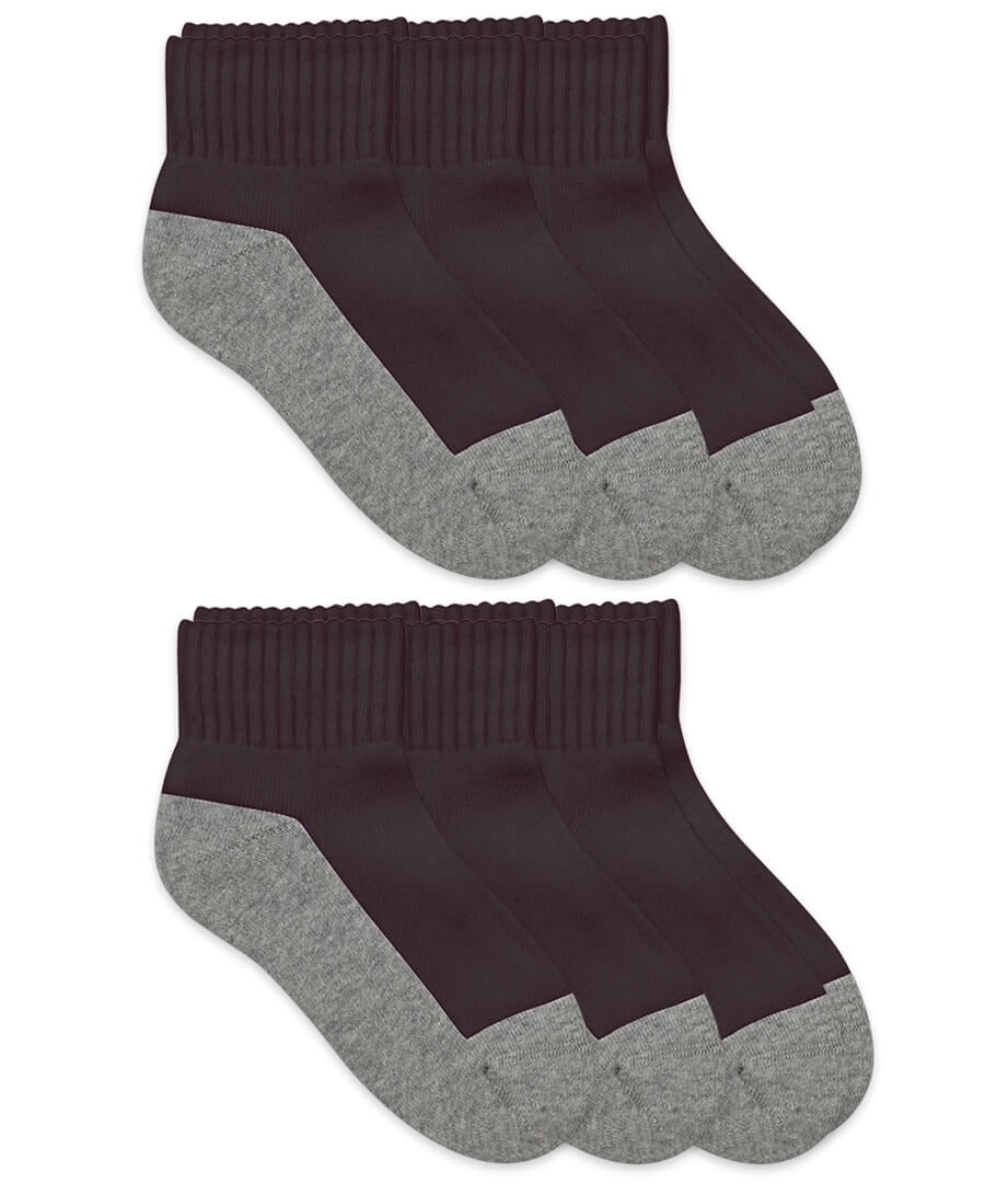 Pack of 6 Jefferies Socks Big Boys' Seamless-Toe Quarter Athletic Socks 