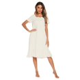 thumbnail image 5 of Defitshape Women's Princess Nightgown Victorian Cotton Sleep Dress Short Sleeve Vintage Old Fashioned Lounge Dress Square Neck Knee Length Lace Ruffle Loose Loungewear White Large, 5 of 5