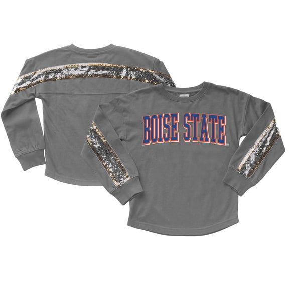 Girls Youth Gameday Couture Gray Boise State Broncos Guess Who's Back Long Sleeve T-Shirt