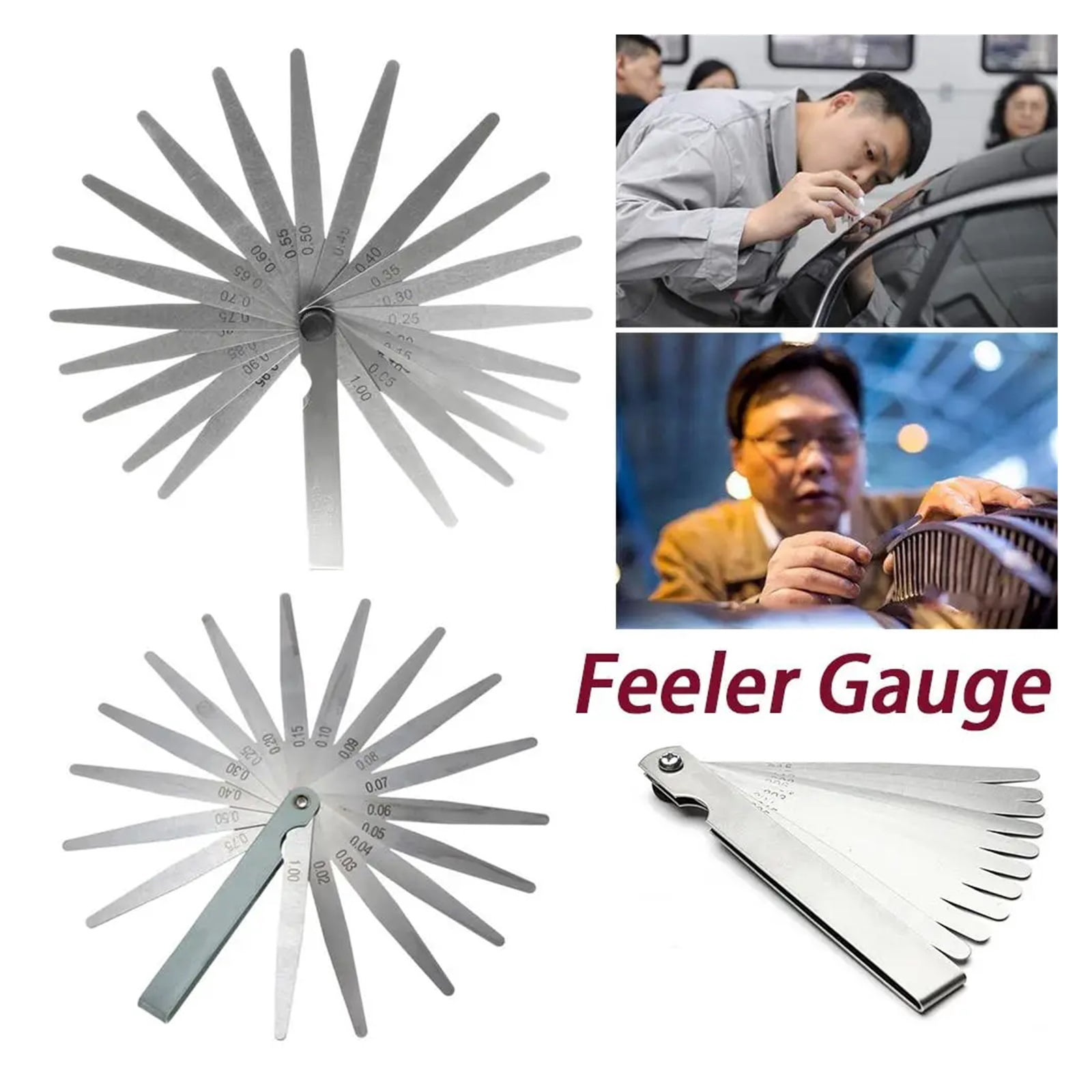 1 Set Metric Feeler Gauge 17/20 Blades 0.02-1.00mm For Measurements Tools ,Corrosion-Resistant