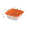 thumbnail image 2 of PuSpu 21x19.5x7cm Orange Plastic Kitchen Drainer Basket 1Pcs Food-Safe Space-Saving Organizer for Vegetables Pasta Prep Home, 2 of 7