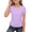 Purple, variant on hoksml Girls Short Sleeve Peplum Top, Kids Crew Neck Casual Back to School Solid Color Blouse