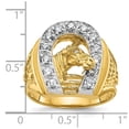 thumbnail image 2 of Auriga Fine Jewelry Fathers Day Gift 10K Two-tone Gold Men's Horse and Horseshoe Diamond Complete Ring Size- 10, 2 of 5