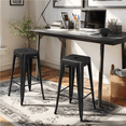 thumbnail image 5 of Alden Design 4pcs 30" Metal Stackable Backless Bar Stools, Black, 5 of 7