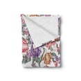 thumbnail image 2 of Floral Soft Flannel Fleece Blanket, Vintage Colorful Flowers and Curls on White Background Romantic Spring Pattern Print, Cozy Plush for Indoor and Outdoor Use, 70" x 90", Multicolor, by Ambesonne, 2 of 6