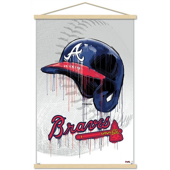 MLB Atlanta Braves - Drip Helmet 20 Wall Poster with Magnetic Frame, 22.375" x 34"