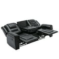 thumbnail image 6 of 3 Seater 360°Swivel and Rocking Home Theater Recliner with Two Cup Holders, PU Sofa Seat with Overstuffed Soft Cushion and Wider Armrests for Living Room,Bedroom, Black, 6 of 7