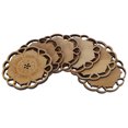 thumbnail image 1 of Cup Mat, 6Pcs/Set Natural Bamboo Material Heat-Insulation Durable Cup Pad, Exquisite For Home Decoration Living Room  Root Type,Flower Bud Type, Leaf Type, 1 of 8