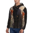 thumbnail image 3 of Picia Black Cat in Wildflowers Pattern Casual Men's Hoodie - Lightweight Hooded Sweatshirt with Kangaroo Pocket, Comfortable Pullover for Everyday, Travel-X-Large, 3 of 7