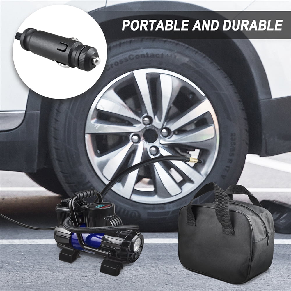 12V DC Portable 150PSI Air Compressor Car Tyre Tire Inflator Pump Auto Shut Off LED Digital Display with Carrying Bag