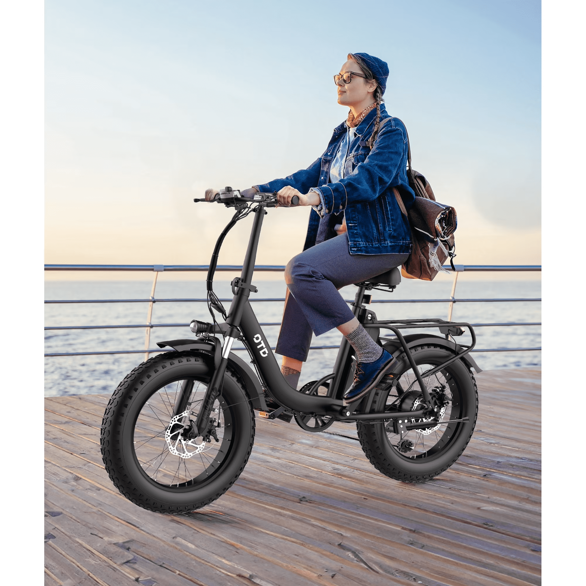 DS2 Ebike For Adults ,1000w Peak Motor,48v 13A Romoveable Battery,20mph,45 miles+ Range,20"*4.0" Fat Tire Electric Bicycle,UL 2849 certified, with a lock