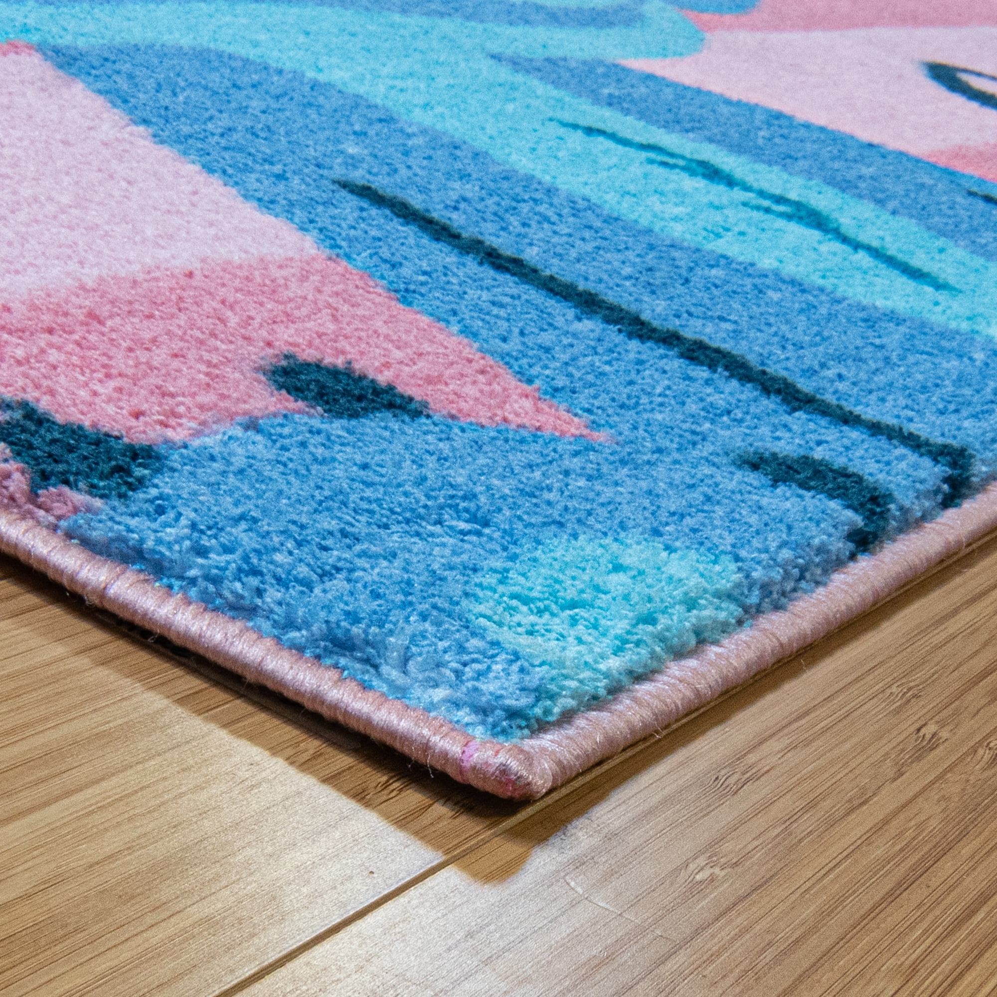 Disney Stitch Multicolor Kids Plush Youth Indoor Area Rug, 3'x5'