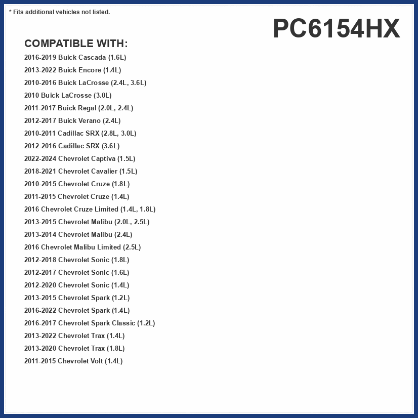 PUREFLOW PC6154HX HEPA Cabin Air Filter | Fits 2011-2015 Chevrolet Cruze, Volt 1.4L; 2013-2022 Trax, Buick Encore 1.4L; 2013-2015 Malibu 2.0L, 2.5L, Spark 1.2L