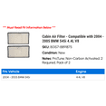 thumbnail image 2 of Cabin Air Filter - Compatible with 2004 - 2005 BMW 545i 4.4L V8, 2 of 2