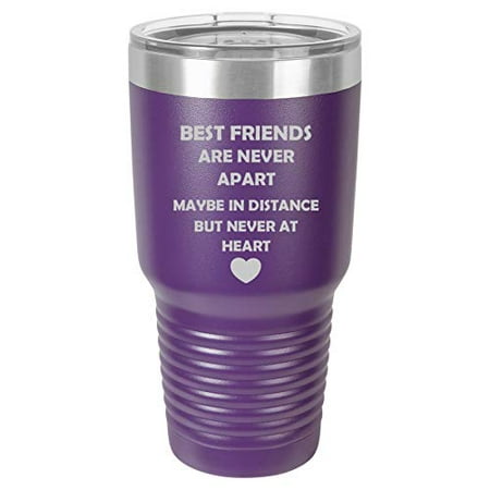 Tumbler Stainless Steel Vacuum Insulated Travel Mug Best Friends Long Distance Love (Purple, 30 (Best Horse For Long Distance Travel)