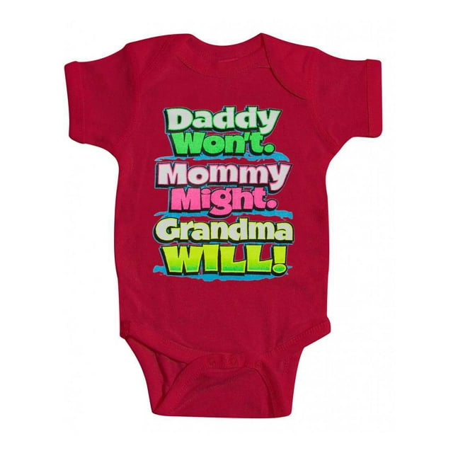 Baby "Grandma Will" Bodysuit - Red - 18M
