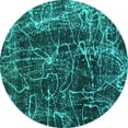 thumbnail image 1 of Ahgly Company Indoor Round Abstract Turquoise Blue Modern Area Rugs, 5' Round, 1 of 4