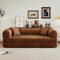 thumbnail image 5 of Miniyam 79" Compression Sofa, Convertible Floor Sofa Bed-with Pillow Back Support Armrest for Living Room, Bedroom, Brown, 5 of 24