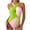 Green, variant on Women's One Piece Swimsuit Fashion Solid Color Tummy Control Bathing Suit With Removable Padded Bra Tight Fitting Beach Vacation Swimming Pool