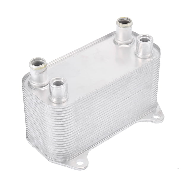 Enfriador de aceite del motor Unique Bargains Metal 21 Filas Tono Plateado