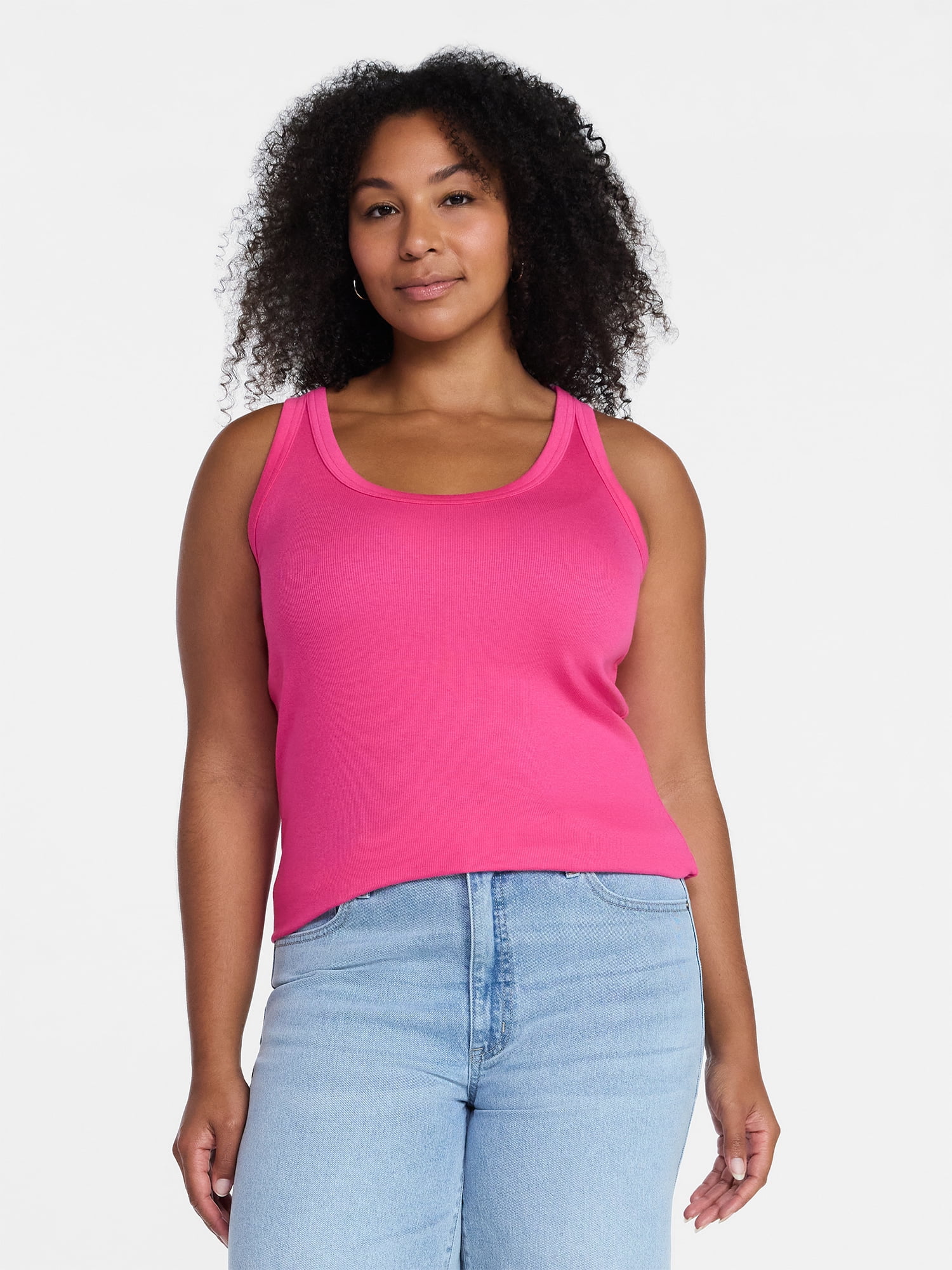 Time and Tru Women's Ribbed Tank Top, Sizes XS-XXXL