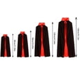 thumbnail image 2 of Fabrcox Halloween Holiday Long Cape, Unisex Adult Double Sided Reversible Satin Cloak, Stand Collar Full Length Black Red Wear for Masquerade Christmas Gathering L, 2 of 3