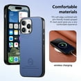 thumbnail image 3 of Dteck Case for iPhone 15 Pro Max,Slim Premium Canvas Grain PU Leather,Soft TPU Bumper,Non-Slip Anti-Scratch Shock-Absorbent,Protective Phone Cover for iPhone 15 Pro Max,Blue, 3 of 8