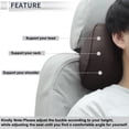 thumbnail image 2 of Almohada para Cabeza de Automóvil Ergonomica y Cómoda Soporte para el Cuello Cuero Espuma de Memoria Ancho Ajustable Marrón Oscuro 1 Pcs para Conducir Viajar, 2 of 7
