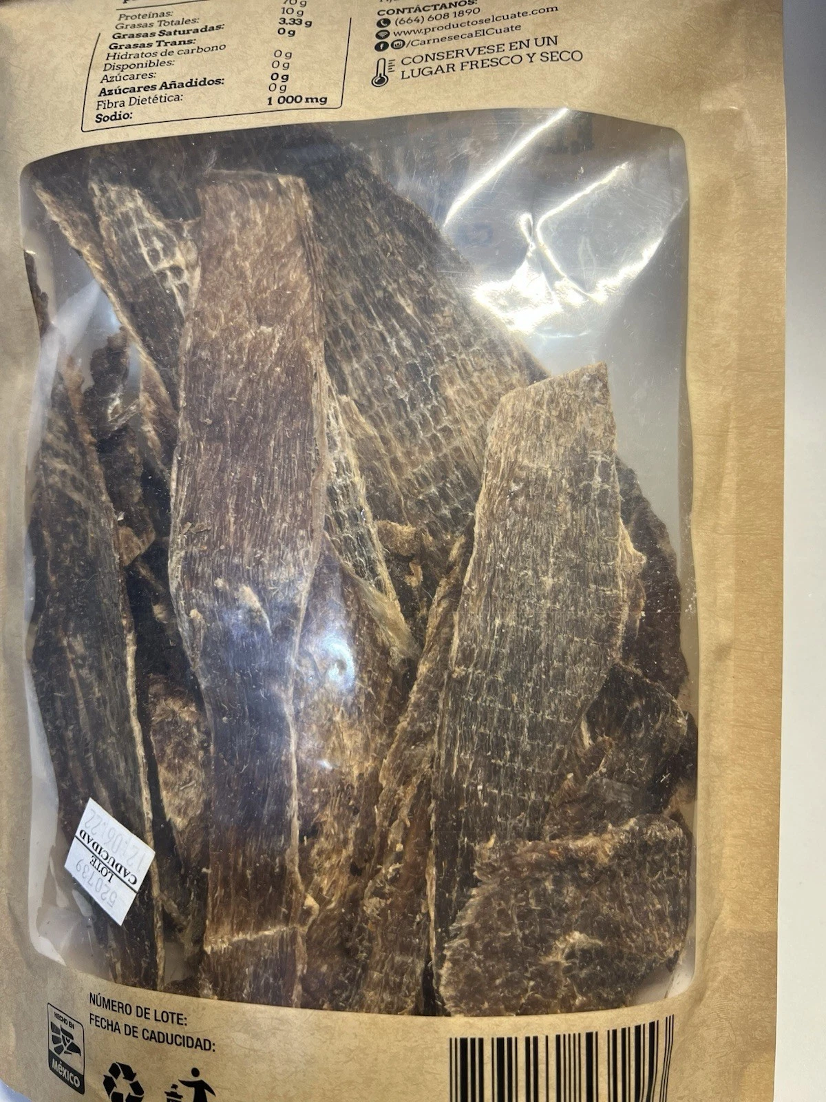 Carne Seca De Res “El Cuate” 150 gr ea 2/pk Total Authentic Mexican Beef Jerky