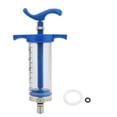 thumbnail image 1 of Jeringa veterinaria de plástico y acero de 50 ml para equipos médicos de animales, agricultura y aves de corral., 1 of 9