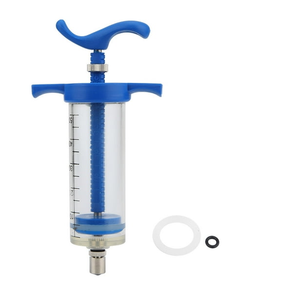 Jeringa veterinaria de plástico y acero de 50 ml para equipos médicos de animales, agricultura y aves de corral.