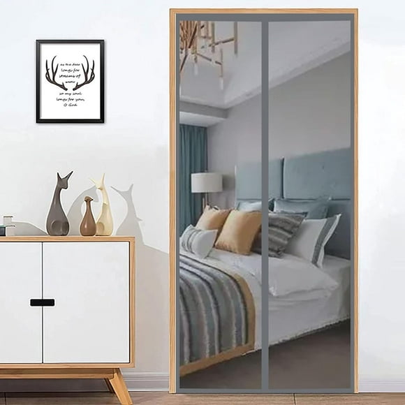 SVKBJROY Magnetic Door Screen, Self-Closing Screen, Anti-Mosquito, Magnetic Curtain for Doors, Corridors, Patios, 80x210 cm, Gray