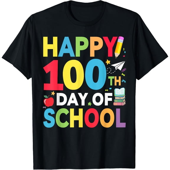 Happy 100th Day of School Teachers 100 Days of School Adult T-shirt