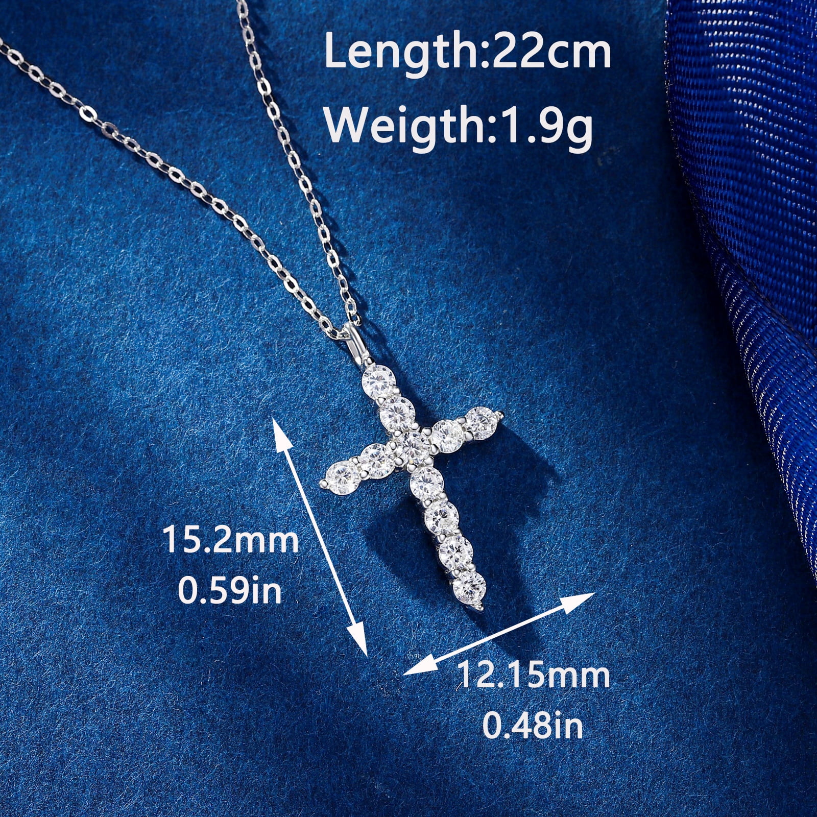 SFTING 14K Gold Plated Zirconia Silver Cross Faith Pendant Necklace for Women with 925 Silver